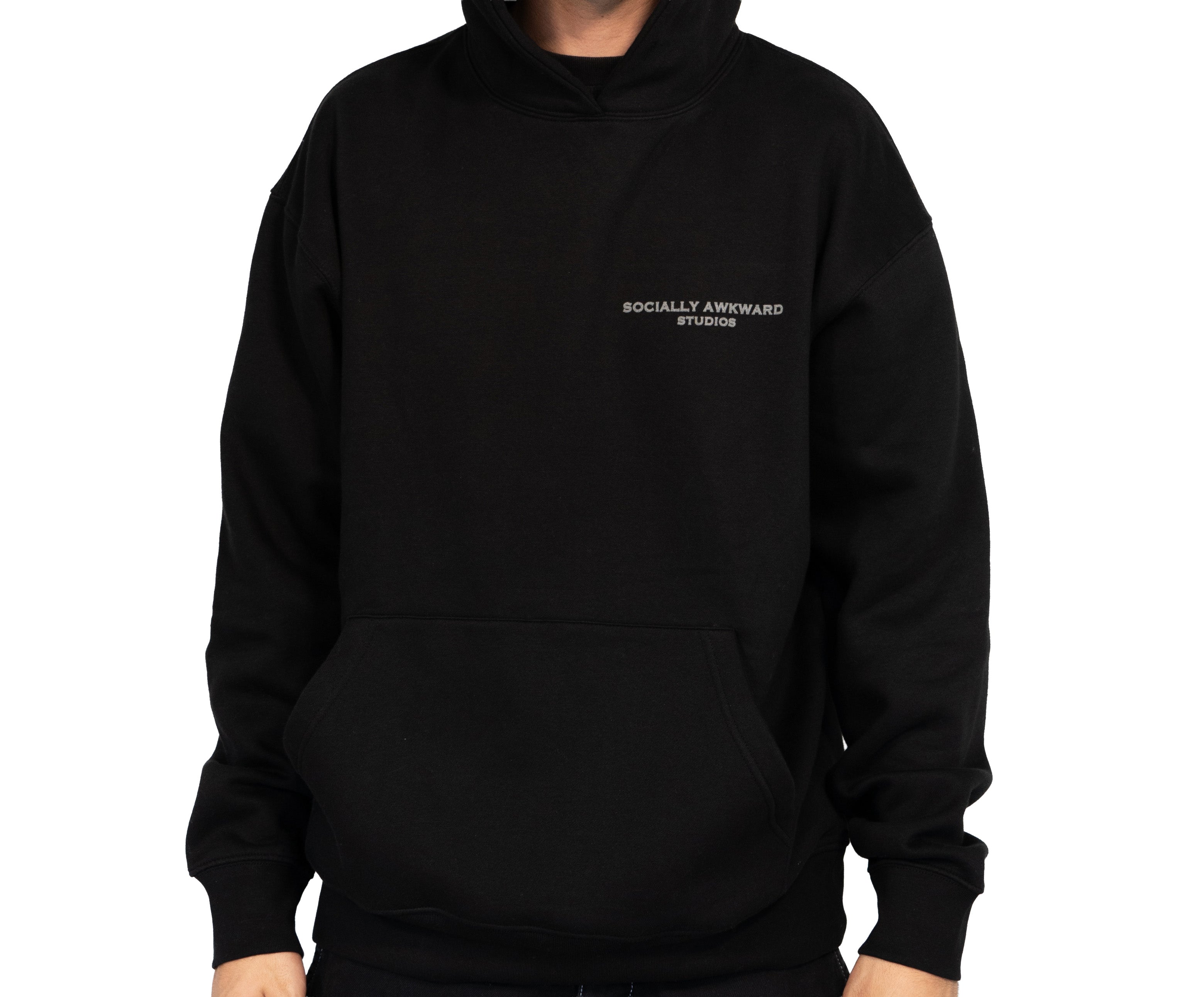 Socially Awkward Hoodie Zwart met logo